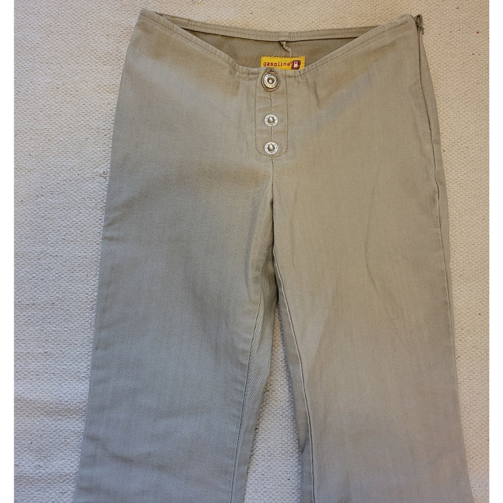 VNT womens low rise flare gasoline tan color pants Size 3 gasoline brand - Picture 11 of 11